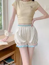 高級感ある防透けサテンアイスシルク平角安全パンツ【薄手・女性用・外出可】