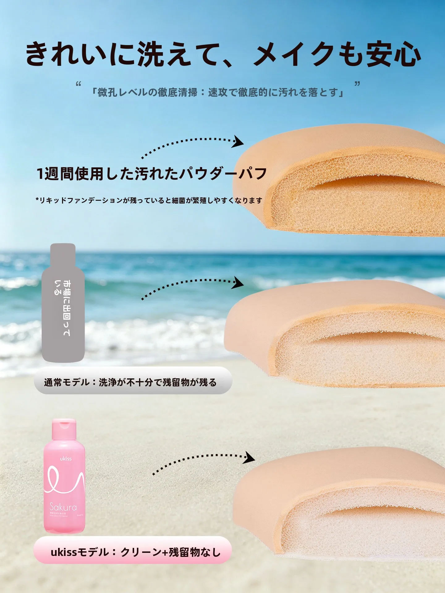 メイクブラシを洗う頻度は？UKISS悠珂思の粉扑清洗剂で解決