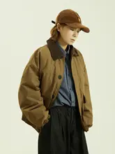 レトロコーデュロイ襟付きコットンアウター【男女兼用・冬用・厚手】