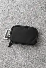 ニットデザインのミニキー＆カードケース【ナイロン・格子柄・小型】