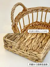 レトロスタイルの草編み化粧品収納ボックス【化粧卓上用・コスメ・ブラシ・香水・マスク収納】