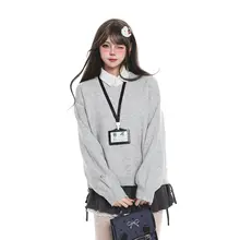 カジュアルな韓国風ニットセーター【秋用・フィット】