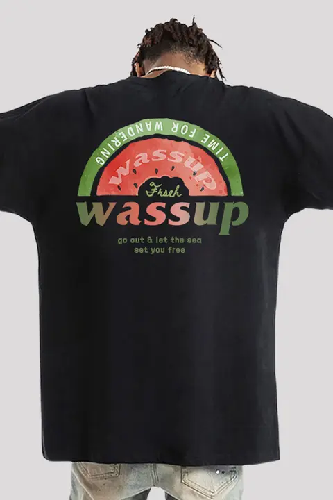 半袖Tシャツ ユニセックス カジュアル ストリート インナー ペア 夏「WASSUP HEODS」