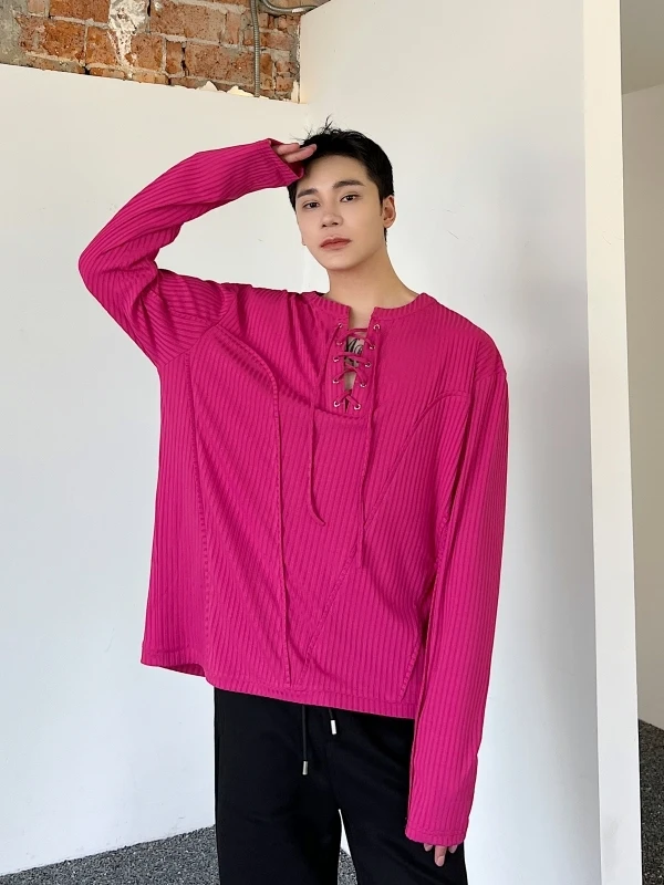 個性的パッチワークデザイン メンズ長袖カジュアルTシャツのファッションシステム診断で見られるポイント