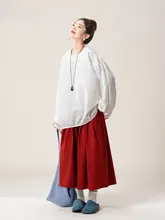 デザイン性に優れた ゆったりとした長袖シャツ【素白・肌理・灯籠袖】