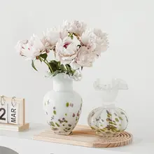 花瓶 フラワーベース ガラス ヴィンテージ風 シンプル おしゃれ リビング インテリア 生け花 インスタ映え 上品
