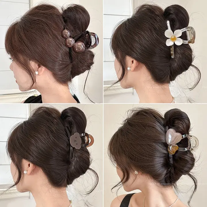 髪の量が少ない方向け 中型ショートクリップ【高級感・シャーククリップ・ヘアアクセサリー】