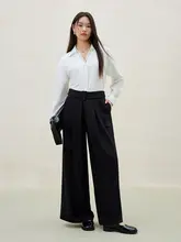 大きいサイズレディース春用通勤黒パンツ【シンプルデザイン・ハイウエスト・スリム効果】（セットアップ対応）