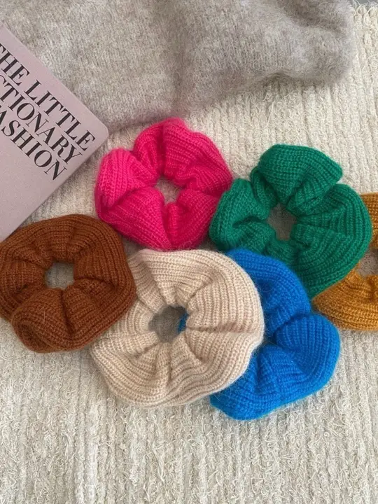 秋冬用 毛糸の大腸圈【ラクダデザイン・クマの毛糸ヘアゴム】