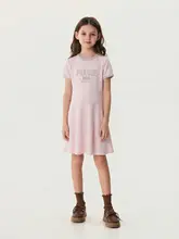 レトロスポーツスタイル 女の子用 極上の柔らかさロ ribbed ワンピース【夏用】（セットアップ対応）