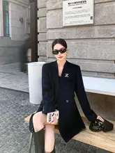 深い色合いの金属チェーン付きダブルフェイス羊毛コート【女性用・冬用・高級感】