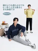 Camel 春用 メンズ スポーツ用パンツ【黒・コットン感・ルーズフィット・カジュアル・束脚デザイン】