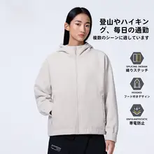 骆驼アウトドア レディース春秋用フード付きフリースジャケット【保温・登山・ハイキング・インナー】