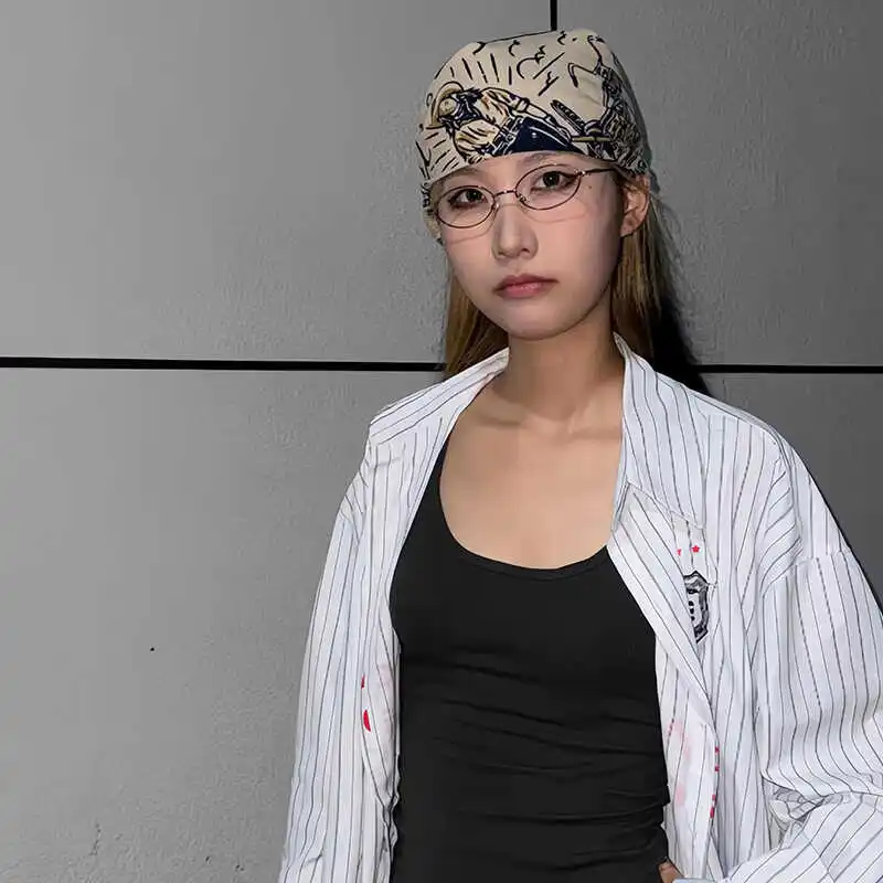 レトロヒップホップスタイルの方巾：ポニーテールに似合う女性向け冬用アクセサリー