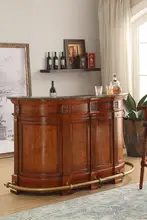 アメリカンスタイルの無垢材バー台テーブル【家庭用・オープン収納・カウンター兼用】