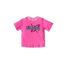 MamaHasGun アメリカンレトロスタイル Tシャツ【90年代・ショート丈・コットン・ピンクカラー・プリント】