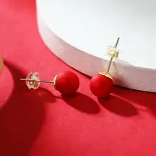 高級感あるパールピアス【赤・お祝い用・結婚式向け・女性用】