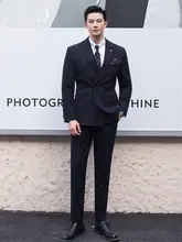 ダブルブレストスーツジャケット【ビジネス・ストライプ・フォーマル】（セットアップ対応）