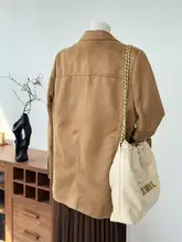 極上の柔らかさのスエード調ジャケット【春秋用・レトロデザイン・小柄向け】