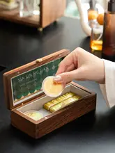 おしゃれなブラックウォールナット製貯金箱【ユニークなデザイン・上質感】