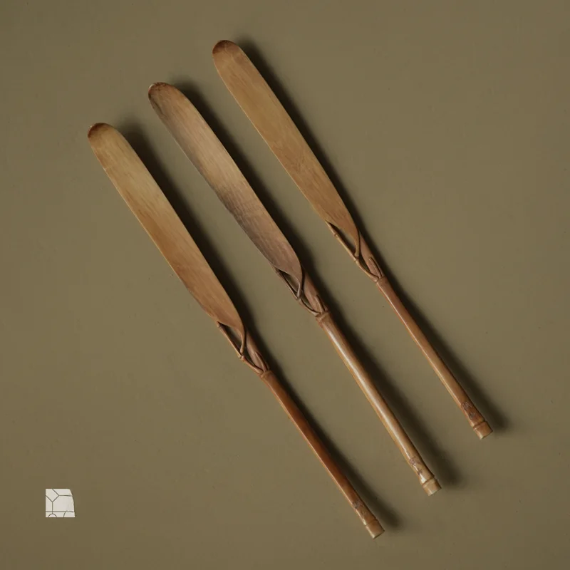 竹葉模様彫刻の高級茶さじ：江戸時代道具としての伝統美と実用性の融合