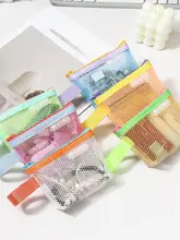 メッシュカラーのコインポーチ【多用途・三角形・キーケース・収納小物】
