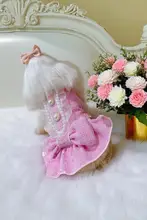 冬用ボウタイ付きワンピース【犬用・マルチーズ・ヨークシャー・ふわふわ素材】