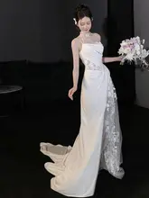 ハイエンドで超妖精のようなスタイルの花嫁のためのチューブトップライトウェディングドレス