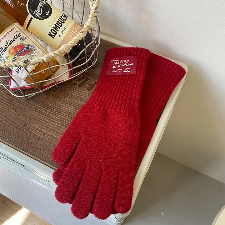 ウール素材の保温性に優れたタッチスクリーン対応手袋【男女兼用・秋冬用・防風】