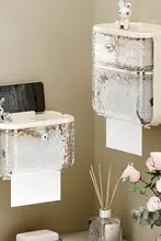防水壁掛けトイレットペーパー収納ボックス【穴あけ不要・シンプルデザイン】