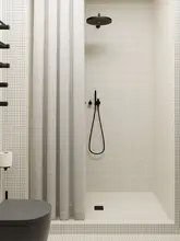 防水浴室カーテンセット【穴あけ不要・防カビ・磁気吸着】