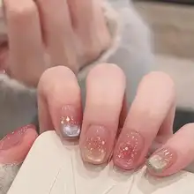カラフルなレインボー猫眼ネイルチップ【ハンドメイド・輝くデザイン・美白効果】（セットアップ対応）