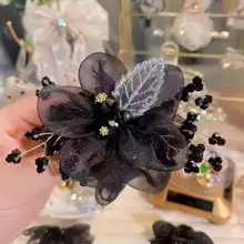 スターモチーフのオーガンジー発髪リング【エレガントなバンヘアアクセサリー・シンプルデザイン】