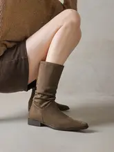 女性用 中筒ライディングブーツ【デニムスタイル・スリムフィット・西部風】