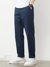 コットン製 メンズストレートパンツ【カジュアル・伸縮性・カーキ色・春秋用】（セットアップ対応）