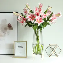 手触りの良いユリの偽花束 リビング ダイニング テレビ台 フラワーベース 装飾品 ホテル装飾