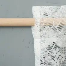 アイリス 無垢材製 カーテンロッド【円形デザイン・北欧風・クリンチ付き】