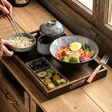 一人用朝食用食器セット【小皿・分隔皿・ラーメンボウル・トレイ付き】（セットアップ対応）