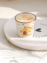 かわいいカートンデザインの陶器製マグカップ【高品質・朝食用】