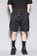 ハーフパンツ メンズ カーゴ ワイド ルーズ カジュアル ブラック 夏