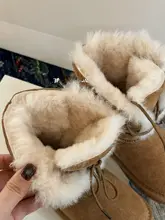 厚手ファー付き子供用本革雪用ブーツ【裏返し可能・スエード・中筒・防寒】