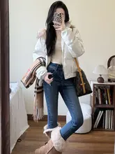 極上の柔らかさのハイウエストデニムパンツ【スリムフィット・九分丈・小柄向け】（セットアップ対応）