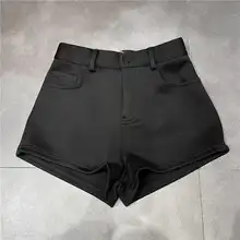 高腰ストレート短パン【秋冬用・通勤・体型カバー・極上の柔らかさ】