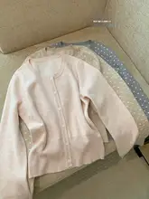 ドット柄ニットカーディガン【女性用・ウエストシェイプ・冬季用】