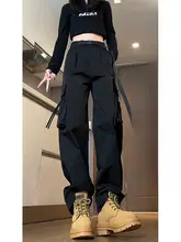 大きなポケット付きアメリカンスタイル作業パンツ【メンズ・春秋用・ストレート・カジュアルロング・登山向け】