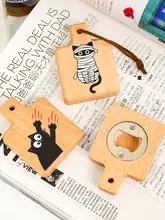 木製の猫型オープナー【ブナ材・マグネット付き・家庭用】