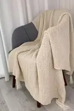 北欧風オフィス用お昼寝ブランケット【全季節対応・ニット・ソファ用・毛布】