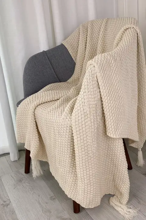 北欧風オフィス用お昼寝ブランケット【全季節対応・ニット・ソファ用・毛布】
