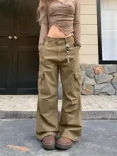 アメリカンヴィンテージスタイルの多ポケットカーゴパンツ【ワイドレッグ・フィット・カジュアル】（セットアップ対応）