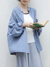 シンプルな無地デザインのランタンスリーブトップス【夏用・フィット・日焼け防止】